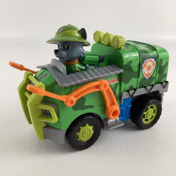 Paw Patrol Jungle Rescue Rocky Recycle Truck Forklift Green Feet Figure Toy - Picture 1 of 7